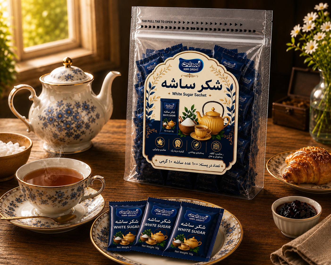 شکرتکنفره در بسته بندی 100عددی در بسته های جدیدسلفونی