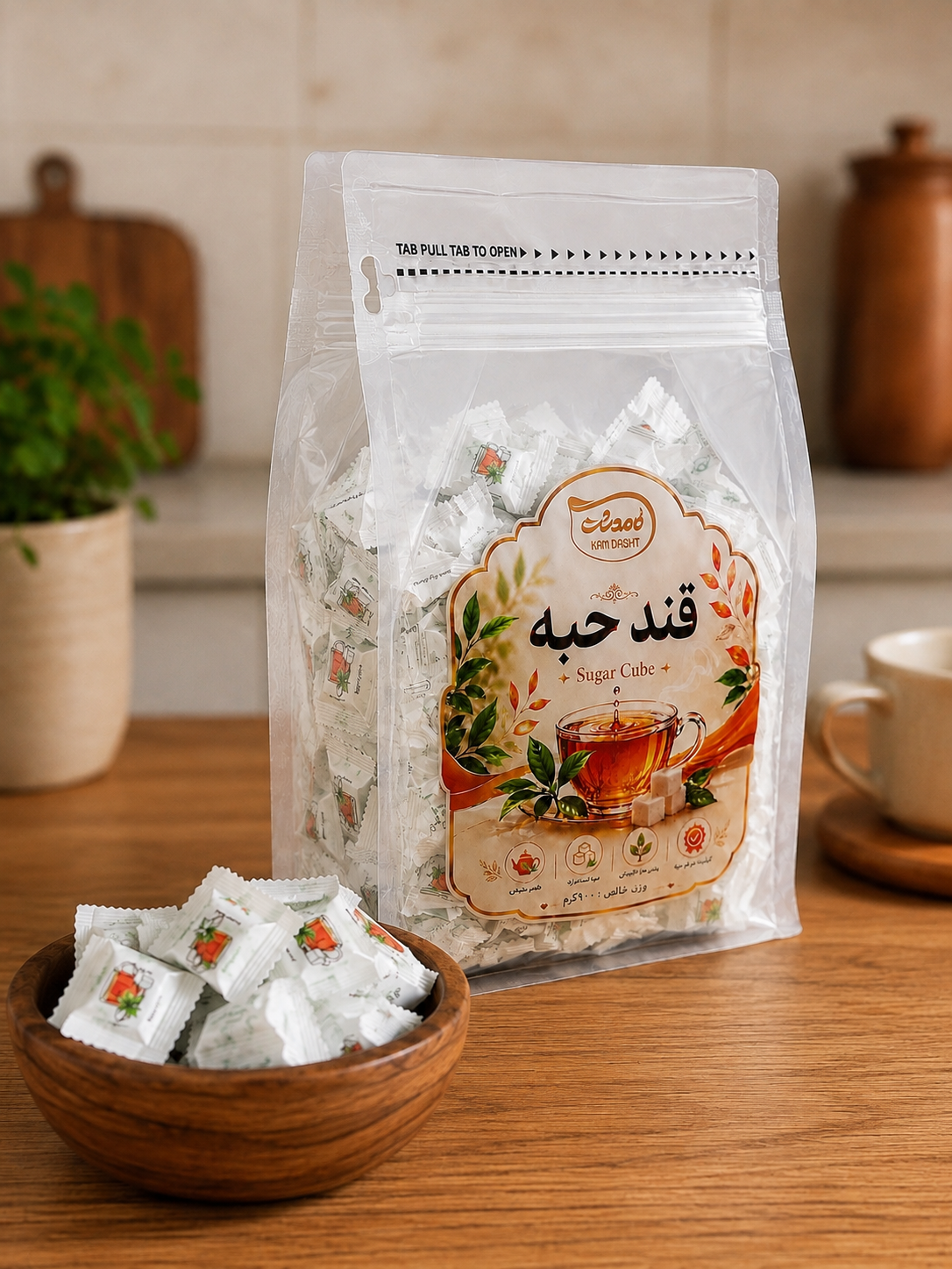 بسته بندی 900گرمی قند تک حبه